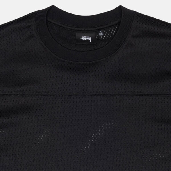 STUSSY-Surfman-Mesh-Football-Tee-Black