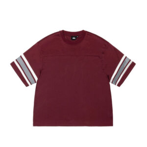 STUSSY-Surfman-Mesh-Football-Tee-Burgundy