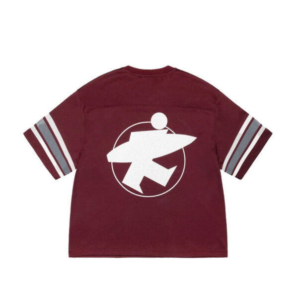 STUSSY-Surfman-Mesh-Football-Tee-Burgundy