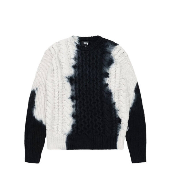 STUSSY-Tie-Dye-Fisherman-Sweater-Black