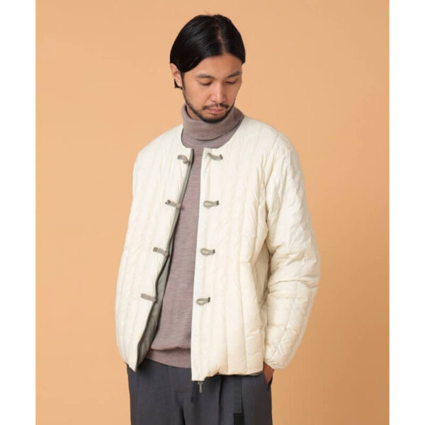 TAION for BEAMS LIGHT Reversible China Jacket - Off White / Sage