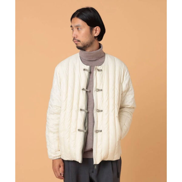 TAION for BEAMS LIGHT Reversible China Jacket - Off White / Sage