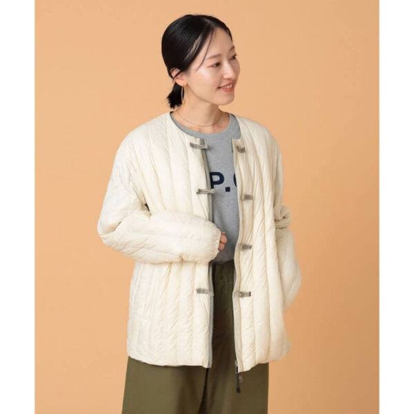 TAION for BEAMS LIGHT Reversible China Jacket - Off White / Sage