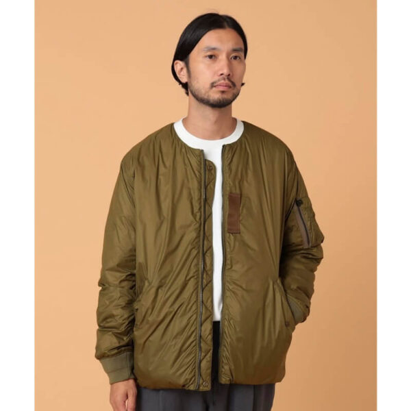 TAION for BEAMS LIGHT Reversible MA-1 Jacket - Olive / Beige