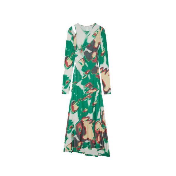 WOOD-WOOD-Erica-Print-Wrap-Dress-Bright-Green