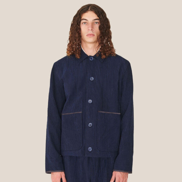 Groundhog Seersucker Jacket - Indigo