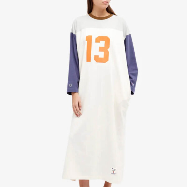 BEAMS BOY X CHAMPION Oversized Dress White2