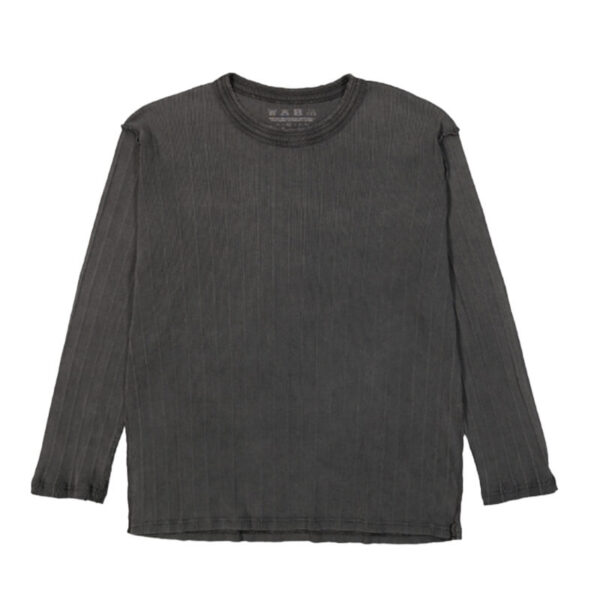New Rib LS Tee - Washed Graphite