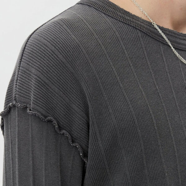 New Rib LS Tee - Washed Graphite