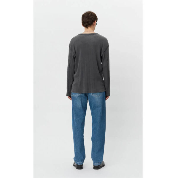 New Rib LS Tee - Washed Graphite
