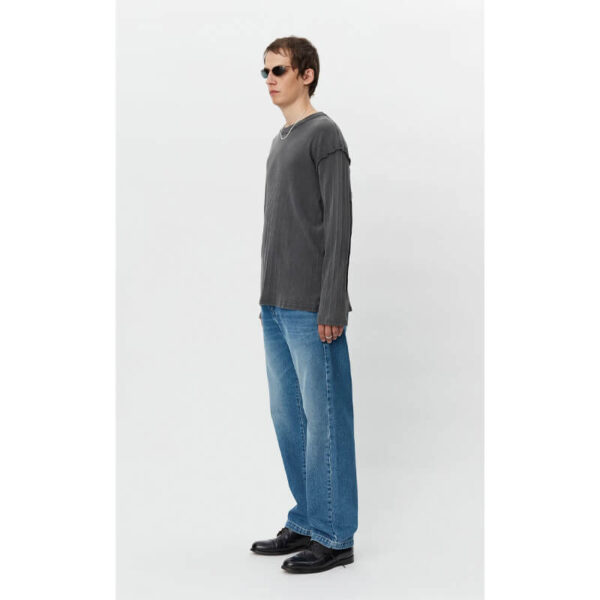 New Rib LS Tee - Washed Graphite