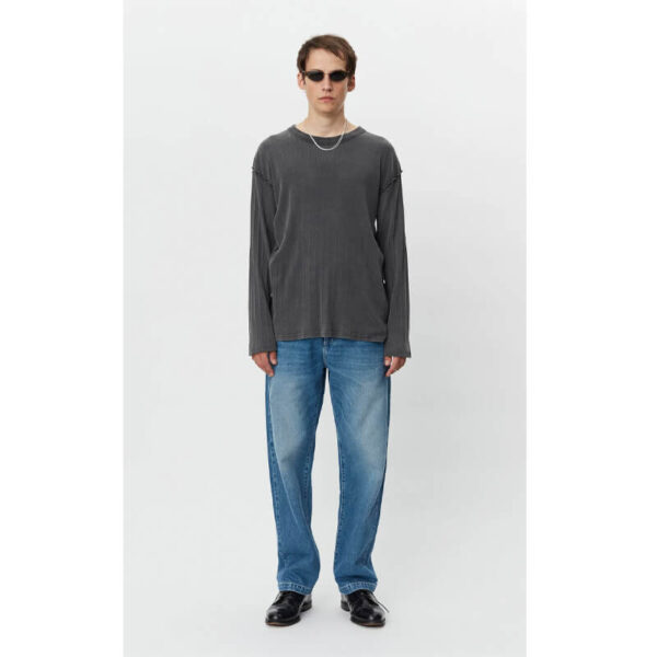 New Rib LS Tee - Washed Graphite
