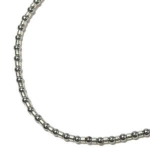MIKIA 2mm Stone Necklace - Hematite / Silver