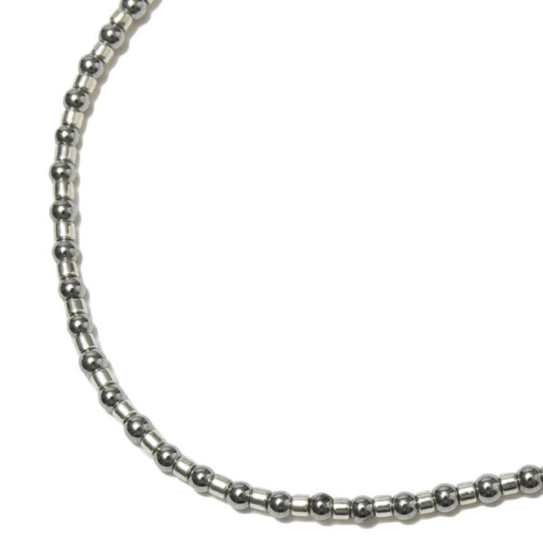 MIKIA 2mm Hematite Silver Necklace2