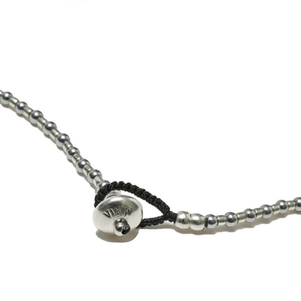 MIKIA 2mm Stone Necklace - Hematite / Silver