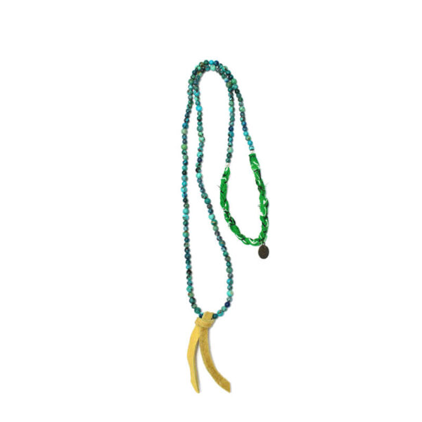 MIKIA 4mm Stone Bandana Necklace - Chrysocolla / Turquoise