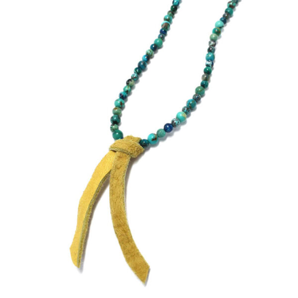 MIKIA 4mm Stone Bandana Necklace - Chrysocolla / Turquoise