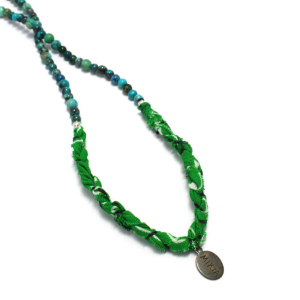 MIKIA 4mm Stone Bandana Necklace - Chrysocolla / Turquoise