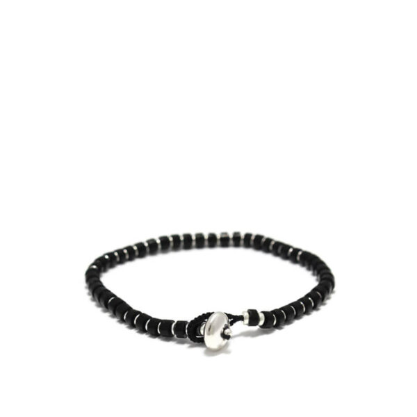 MIKIA Heishi Jet Bracelet - Silver