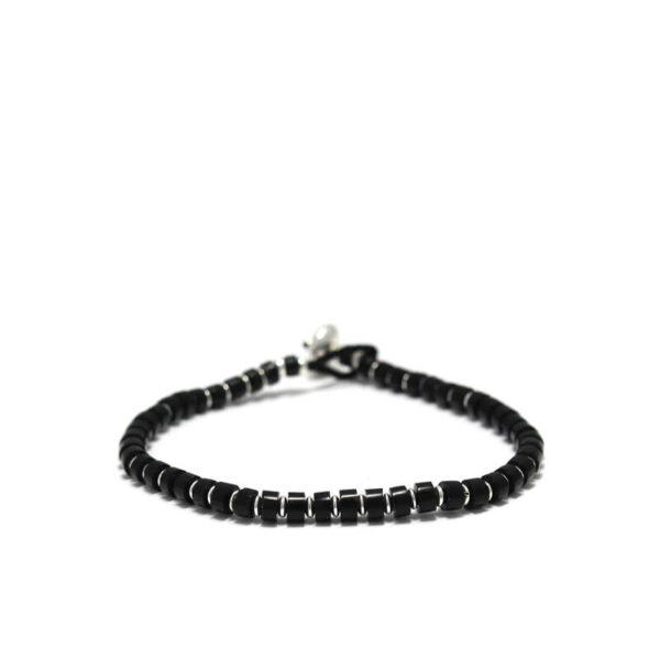 MIKIA Heishi Jet Bracelet - Silver