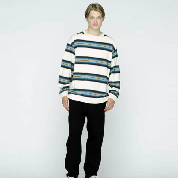 MANASTASH 90's Stripe LS Tee - Natural