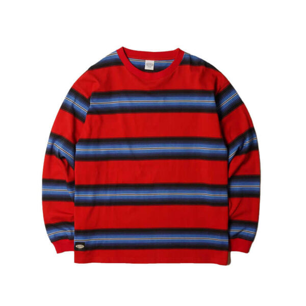 MANASTASH 90's Stripe LS Tee - Red