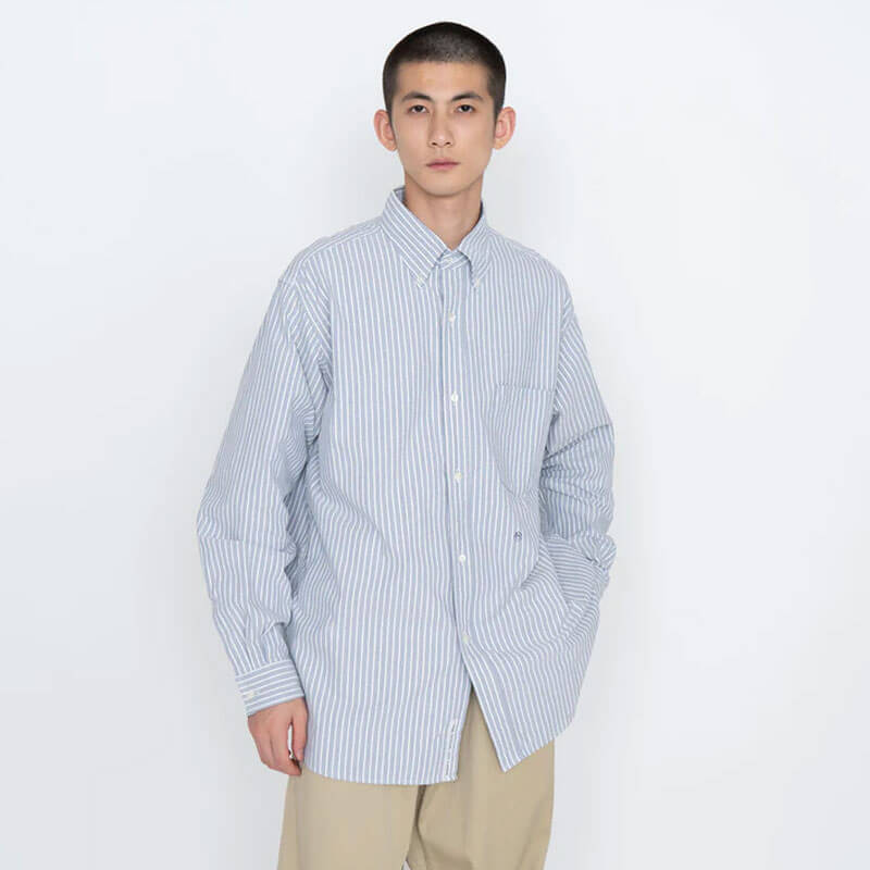 THEROOM | NANAMICA Stripe Wind Shirt - Sax