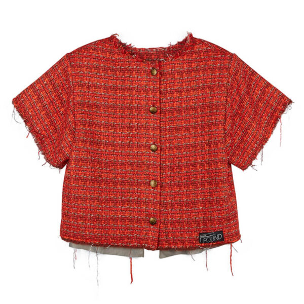 2-Ways Fancy Tweed Top - Orange