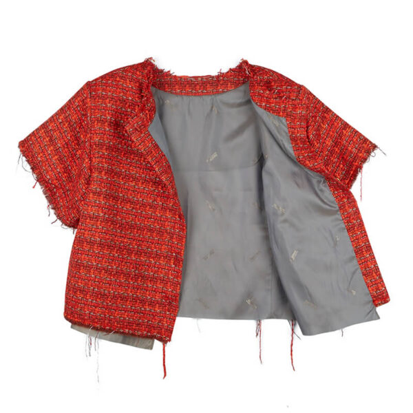 2-Ways Fancy Tweed Top - Orange