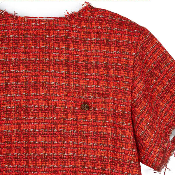 2-Ways Fancy Tweed Top - Orange