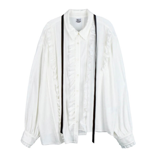 STAND ALONE Asymmetrical Terry Shirt - White