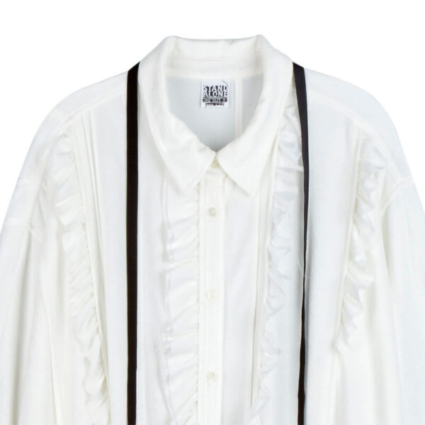 STAND ALONE Asymmetrical Terry Shirt - White