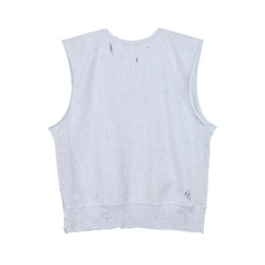 STAND ALONE Distressed Reverse Sweat Vest - Grey