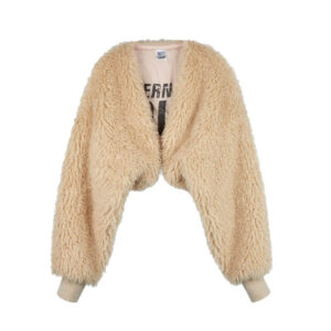 STAND ALONE Eco Fur Bolero Jacket - Beige