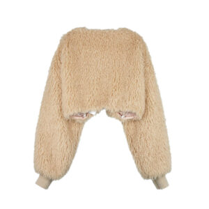 STAND ALONE Eco Fur Bolero Jacket - Beige