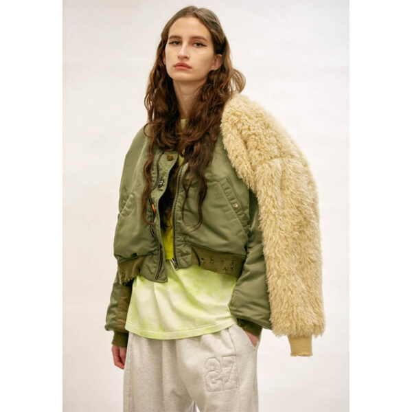 STAND ALONE Eco Fur Bolero Jacket - Beige