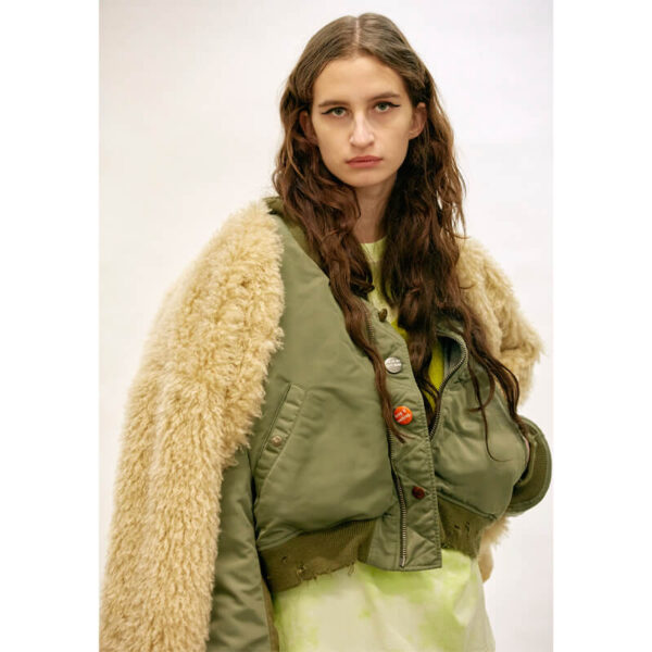 STAND ALONE Eco Fur Bolero Jacket - Beige