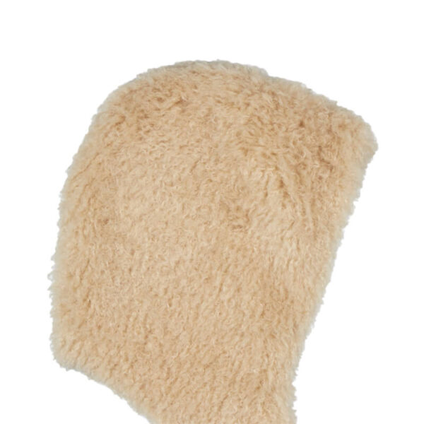 STAND ALONE Eco Fur Tie Hoodie - Beige