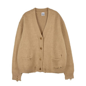 STAND ALONE Oversized Distressed Cardigan - Beige
