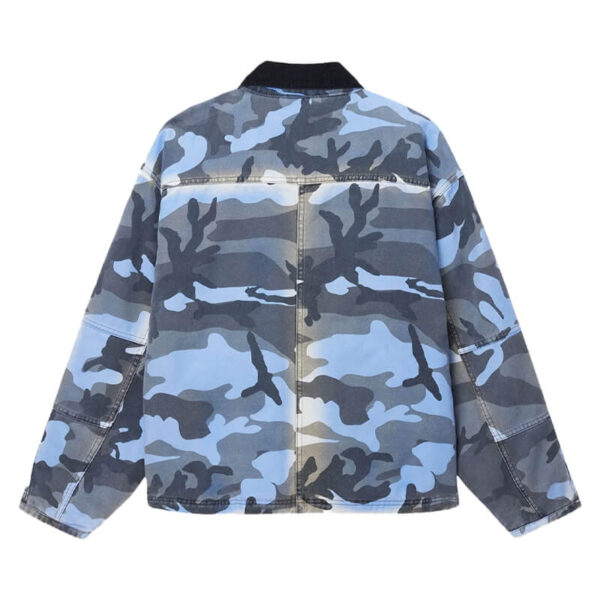 STUSSY Shop Jacket Spray Dye Canvas - Blue Camo