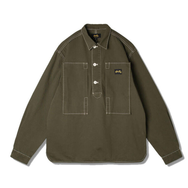 STAN RAY Painter Shirt - Olive Herringbone