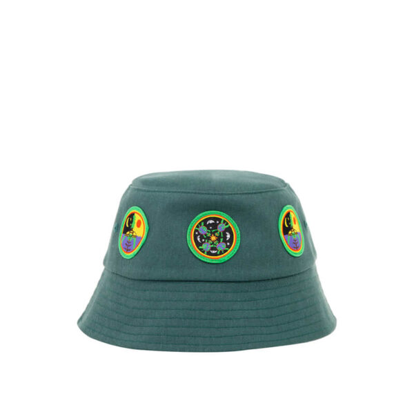 TIME Time Patches Bucket Hat Dark Green1