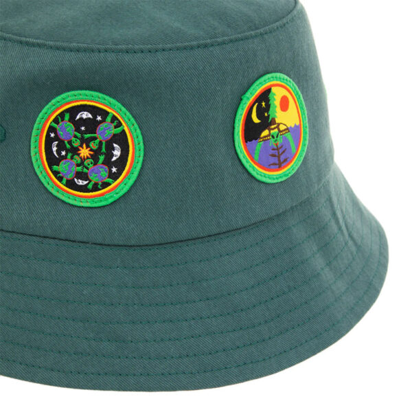 TIME Time Patches Bucket Hat Dark Green3