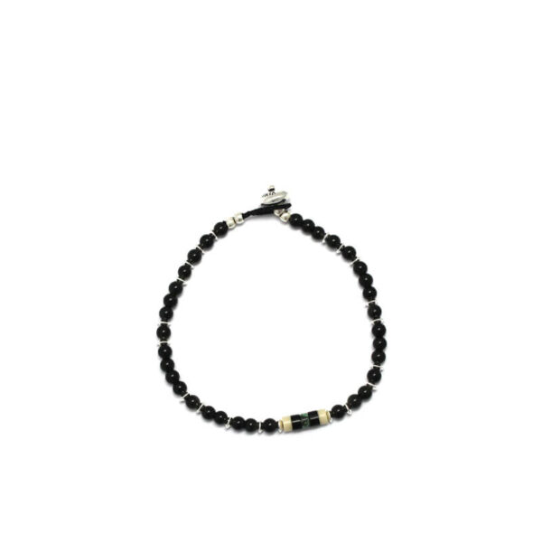 MIKIA 4mm Stone Heishi Bracelet - Rainbow Obsidian