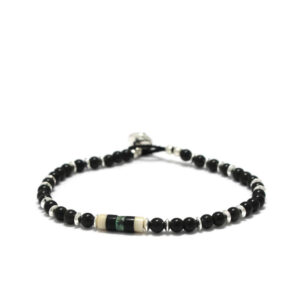 MIKIA 4mm Stone Heishi Bracelet - Rainbow Obsidian