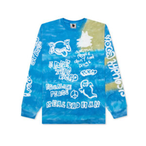 REAL BAD MAN Youth Party LS Tee - Blue Tie Dye