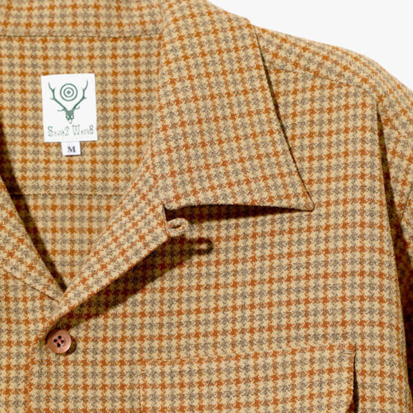 6 Pocket Classic Shirt - Houndstooth Beige / Orange