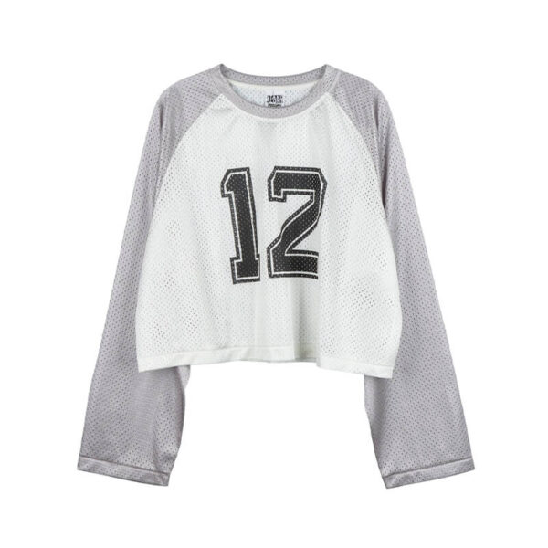 STAND ALONE Cropped Mesh Raglan Tee Grey7