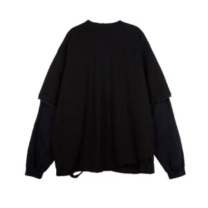 STAND ALONE Layered Look LS Tee Black2