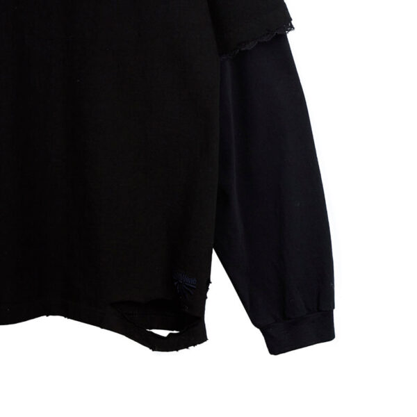 STAND ALONE Layered Look LS Tee Black3